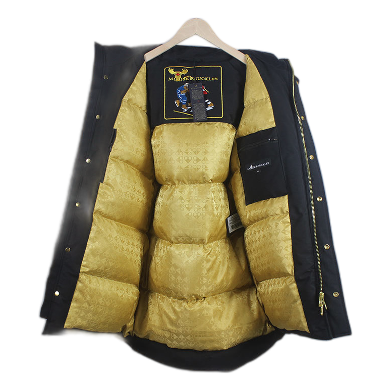 Moose Knuckles Stag Lake Gold-Trim Fur-Hood Parka – Black | Canadian Down | Extreme Cold