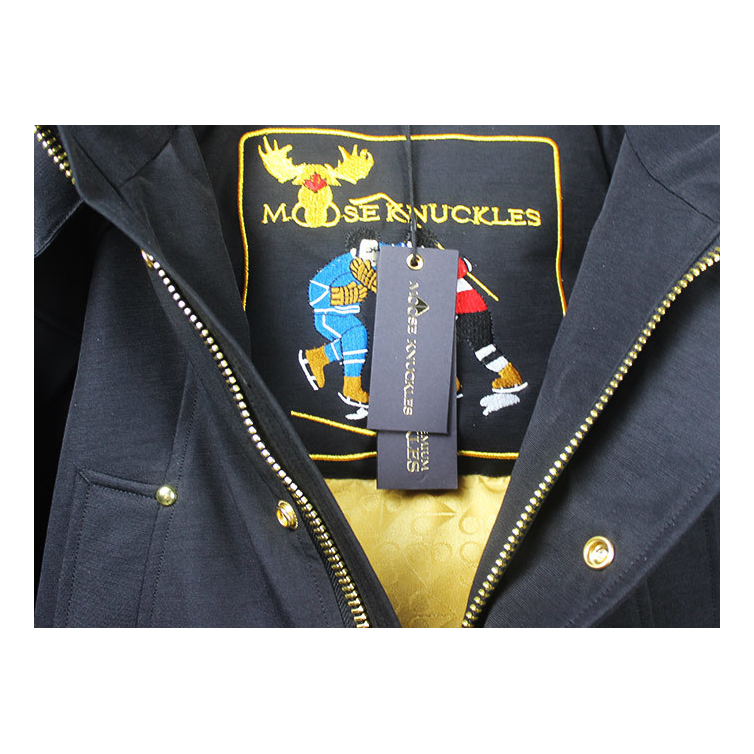 Moose Knuckles Stag Lake Gold-Trim Fur-Hood Parka – Black | Canadian Down | Extreme Cold