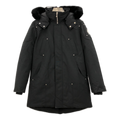 Moose Knuckles Curved-Hem Fur-Trim Hooded Parka – Black | Canadian Down | Extreme Cold