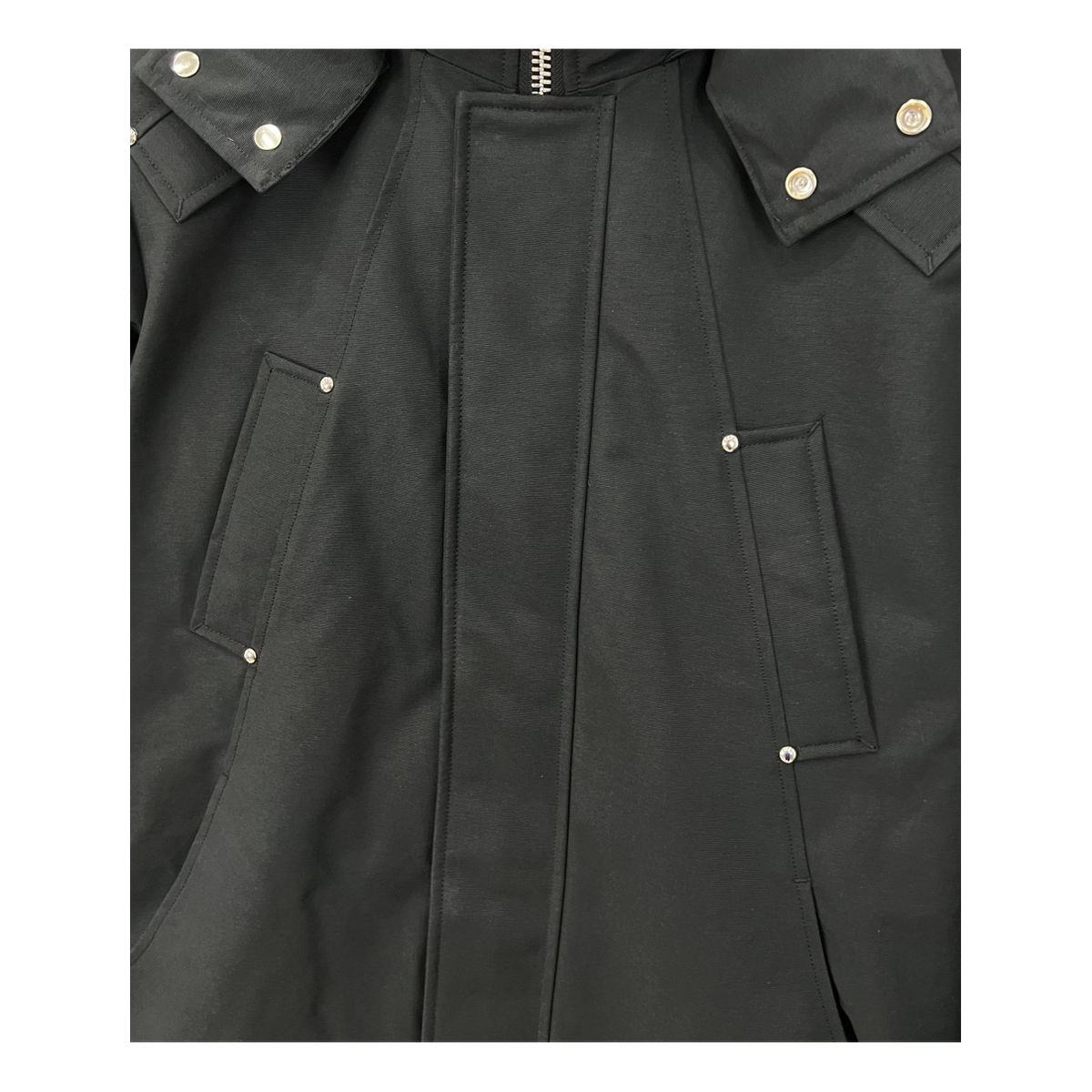 Moose Knuckles Curved-Hem Fur-Trim Hooded Parka – Black | Canadian Down | Extreme Cold