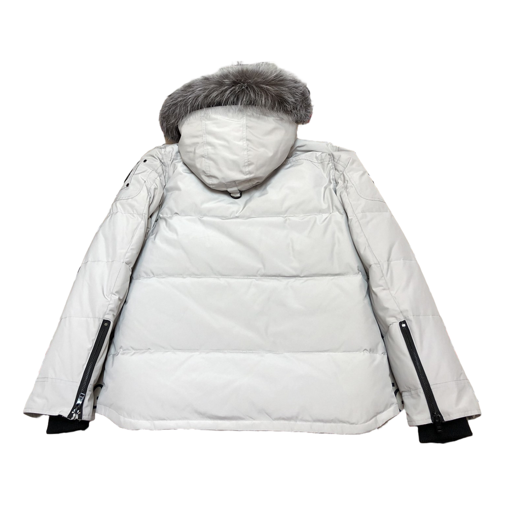 Moose Knuckles Four-Pocket Fur-Trim Hooded Puffer Jacket – White | Canadian Down | Extreme Cold