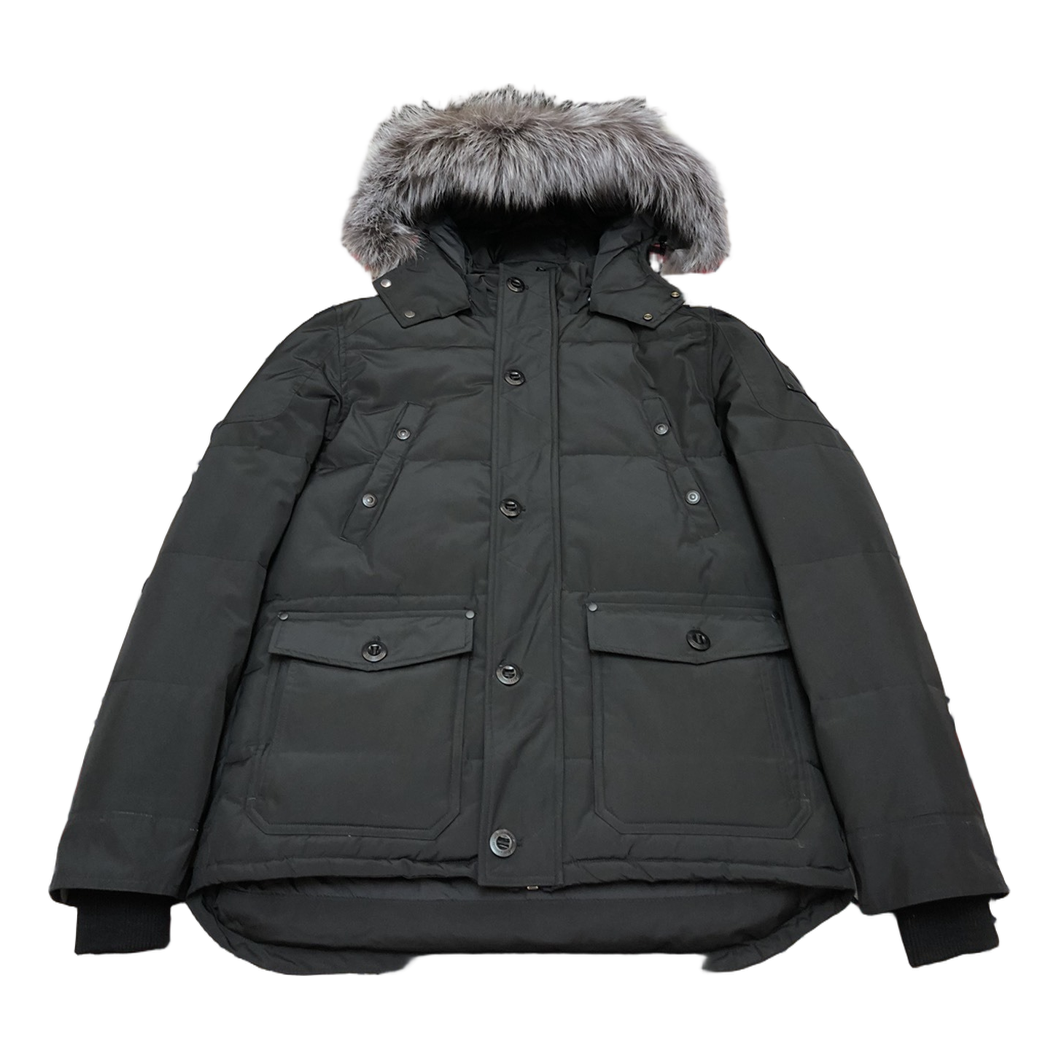 Moose Knuckles Four-Pocket Fur-Trim Hooded Puffer Jacket – Black | Canadian Down | Extreme Cold