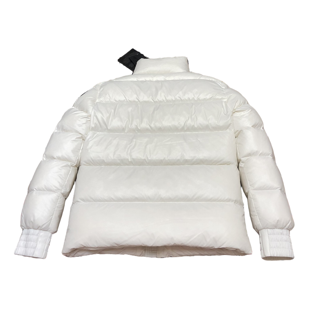 Moose Knuckles Logo-Zip Quilted Puffer Bomber – Off White | Canadian Down | Luxury Outerwear
