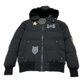 Moose Knuckles Patch-Detail Hooded Bomber – Black | Canadian Down | Luxury Streetwear
