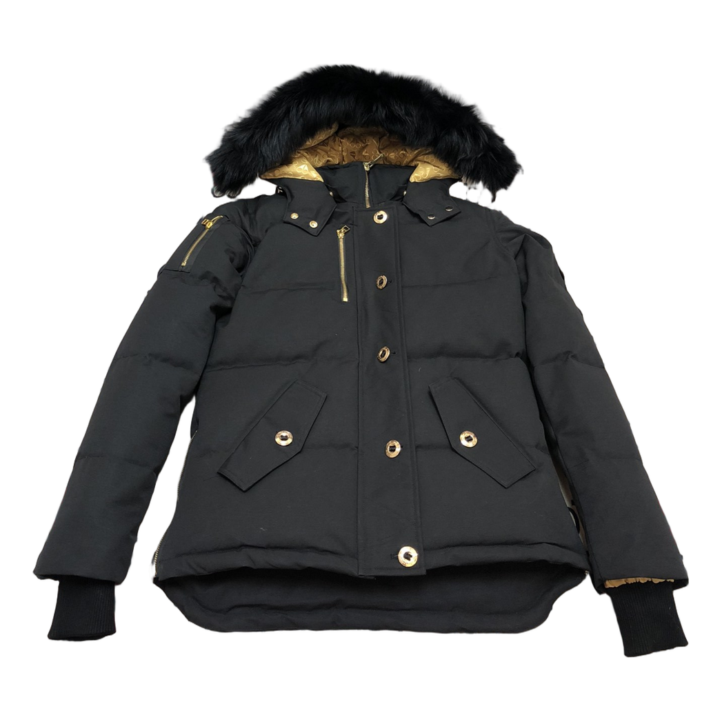 Moose Knuckles Gold 3Q Fur-Trim Hooded Puffer Jacket – Black | Canadian Down | Extreme Cold