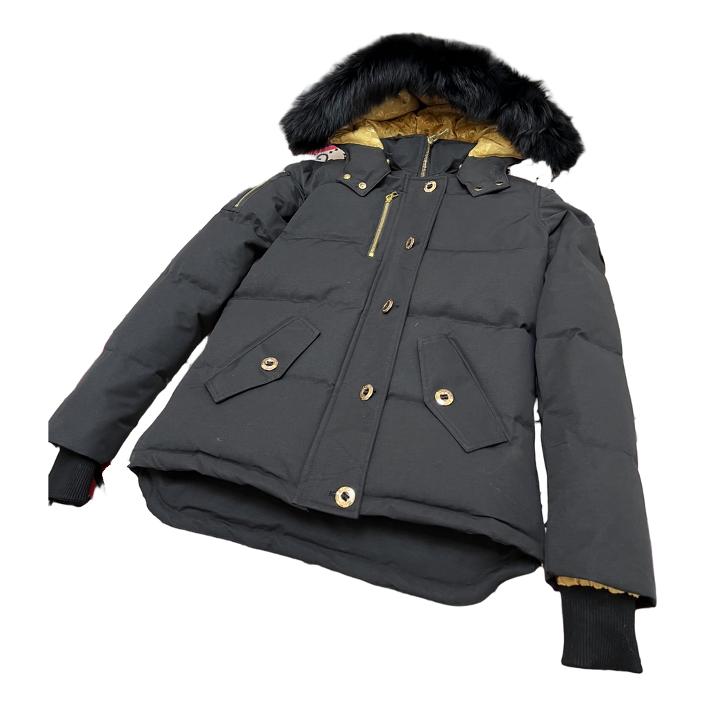 Moose Knuckles Gold 3Q Fur-Trim Hooded Puffer Jacket – Black | Canadian Down | Extreme Cold