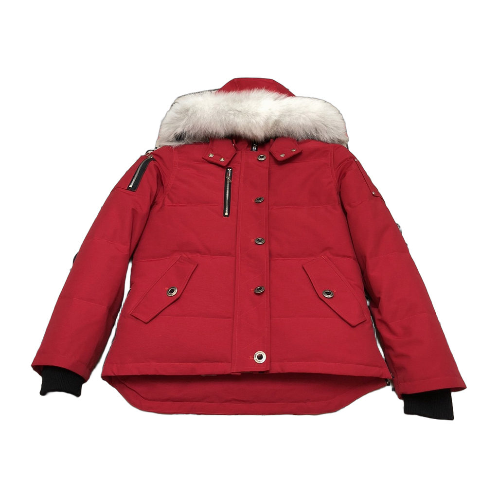 Moose Knuckles Women's Original Shearling-Trim 3Q Jacket – Red | Canadian Down | Extreme Cold