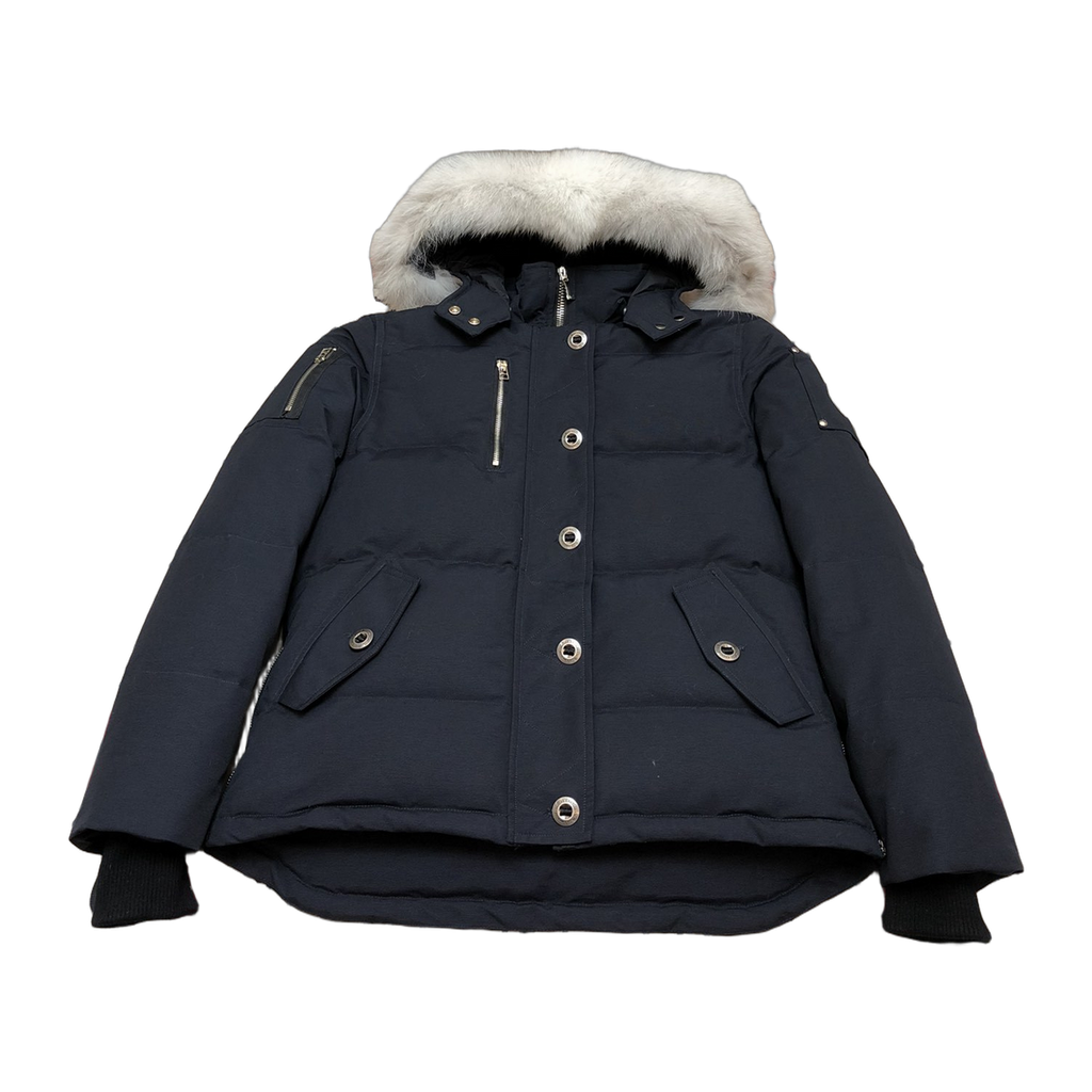 Moose Knuckles Women's Original Shearling-Trim 3Q Jacket – Navy | Canadian Down | Extreme Cold