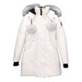 Moose Knuckles Stirling Pom-Pom Parka – White | White Fur Trim | Canadian Down | Extreme Cold