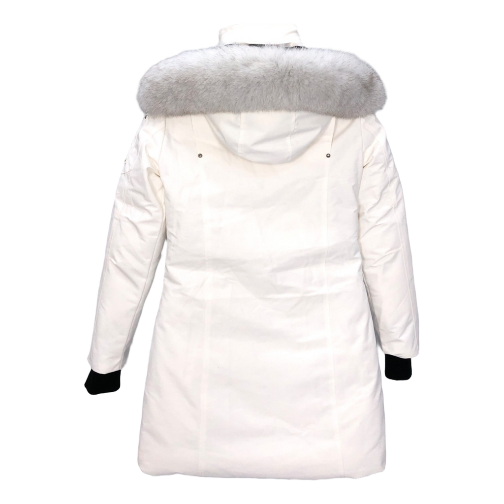 Moose Knuckles Stirling Pom-Pom Parka – White | White Fur Trim | Canadian Down | Extreme Cold