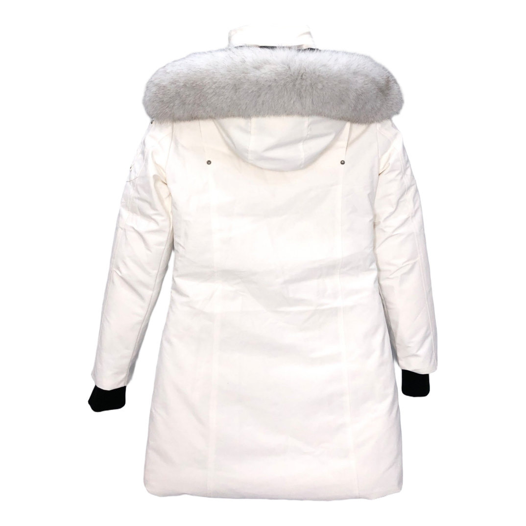 Moose Knuckles Stirling Pom-Pom Parka – White | White Fur Trim | Canadian Down | Extreme Cold