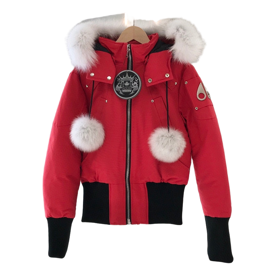 Moose Knuckles Debbie Fur-Trim Bomber – Red | Canadian Down | Luxury Outerwear