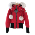 Moose Knuckles Debbie Fur-Trim Bomber – Red | Canadian Down | Luxury Outerwear