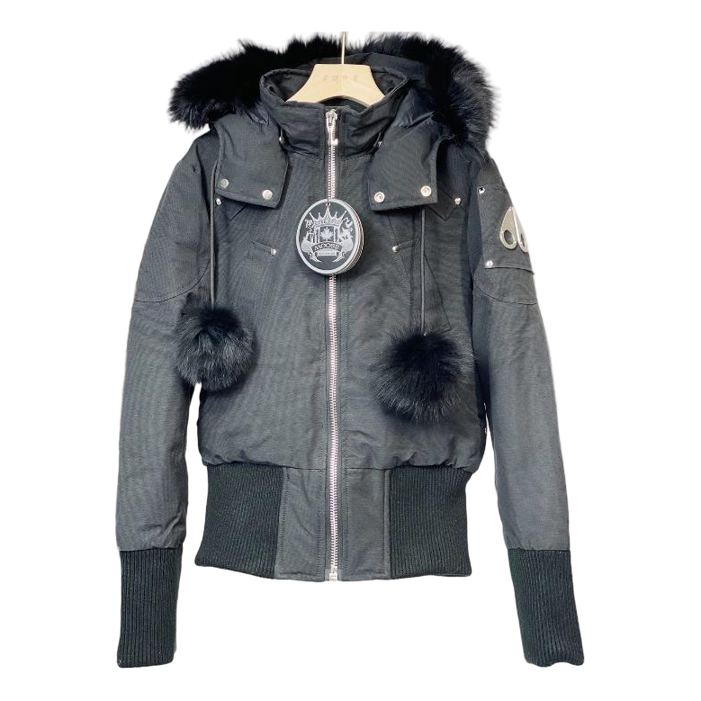 Moose Knuckles Debbie Fur-Trim Bomber – Black | Canadian Down | Luxury Outerwear