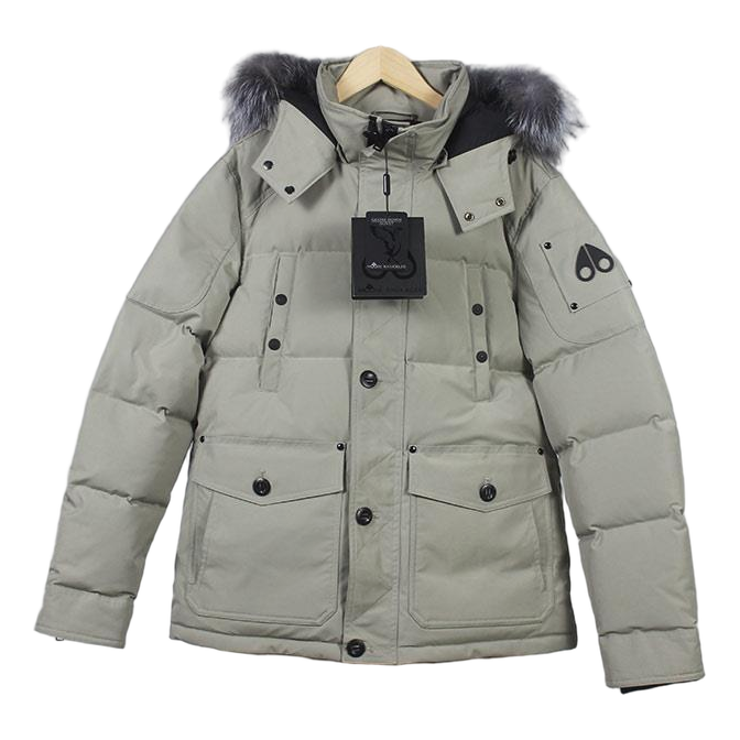 Moose Knuckles Four-Pocket Fur-Trim Quilted Jacket – Grey | Canadian Down | Extreme Cold