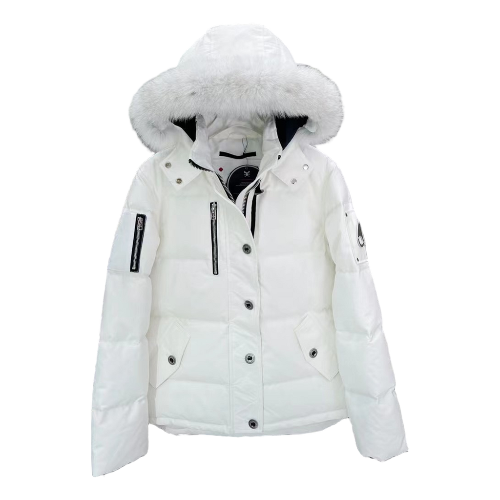Moose Knuckles Chest-Zip Fur-Trim Hooded Puffer Jacket | Canadian Down | Extreme Cold