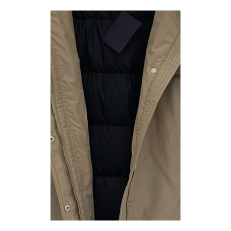 Prada Belted Fur-Trim Hooded Coat – Beige | Quiet Luxury | Italian Craftsmanship