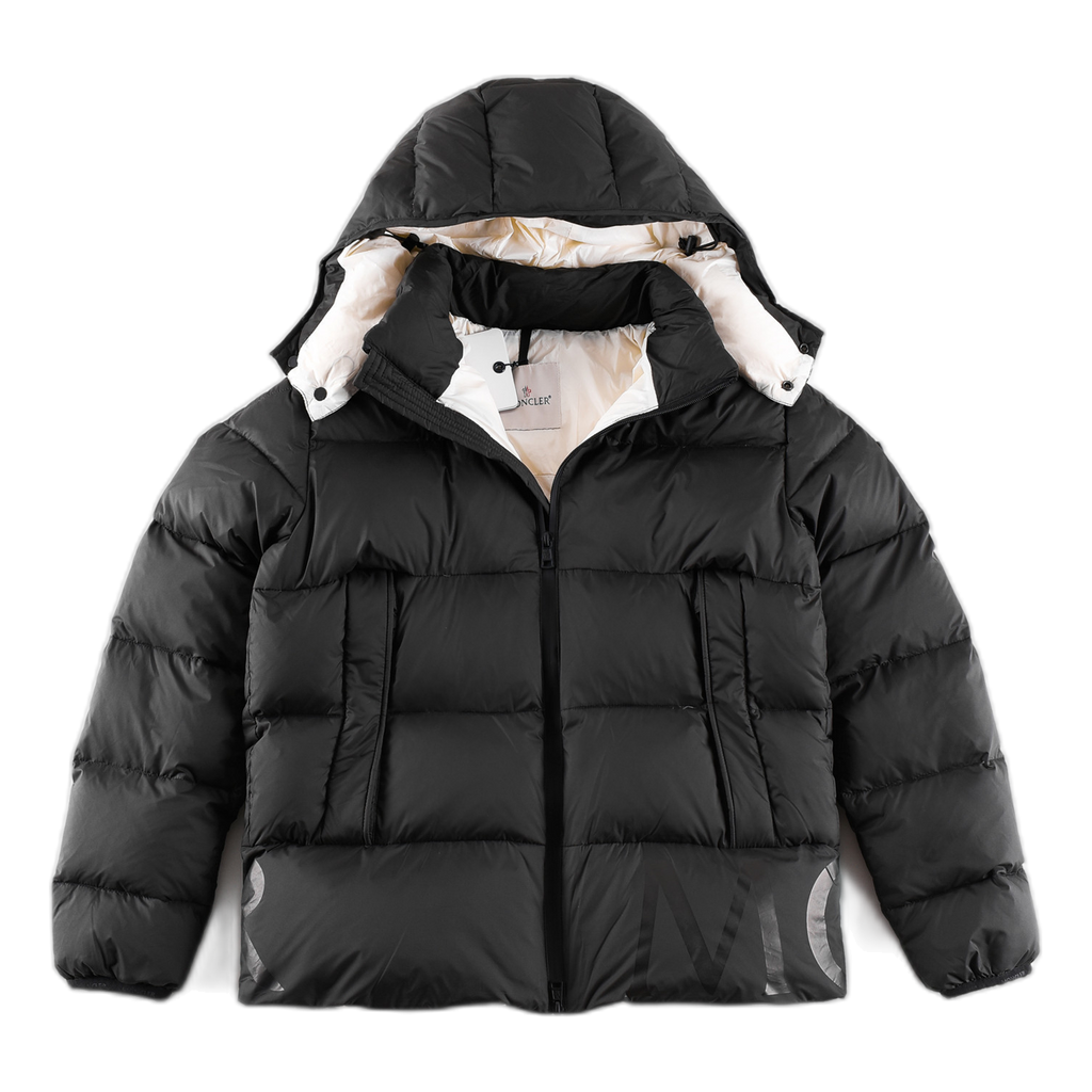 Moncler Contrast-Lined Logo-Hood Puffer Jacket – Black | Premium Down | Luxury Outerwear