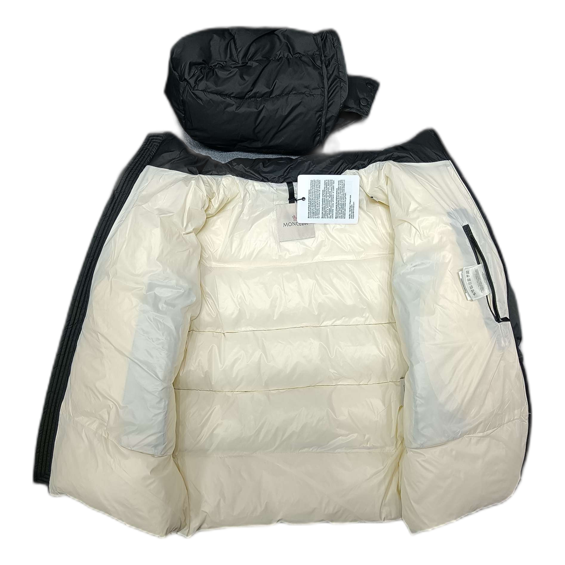 Moncler Contrast-Lined Logo-Hood Puffer Jacket – Black | Premium Down | Luxury Outerwear
