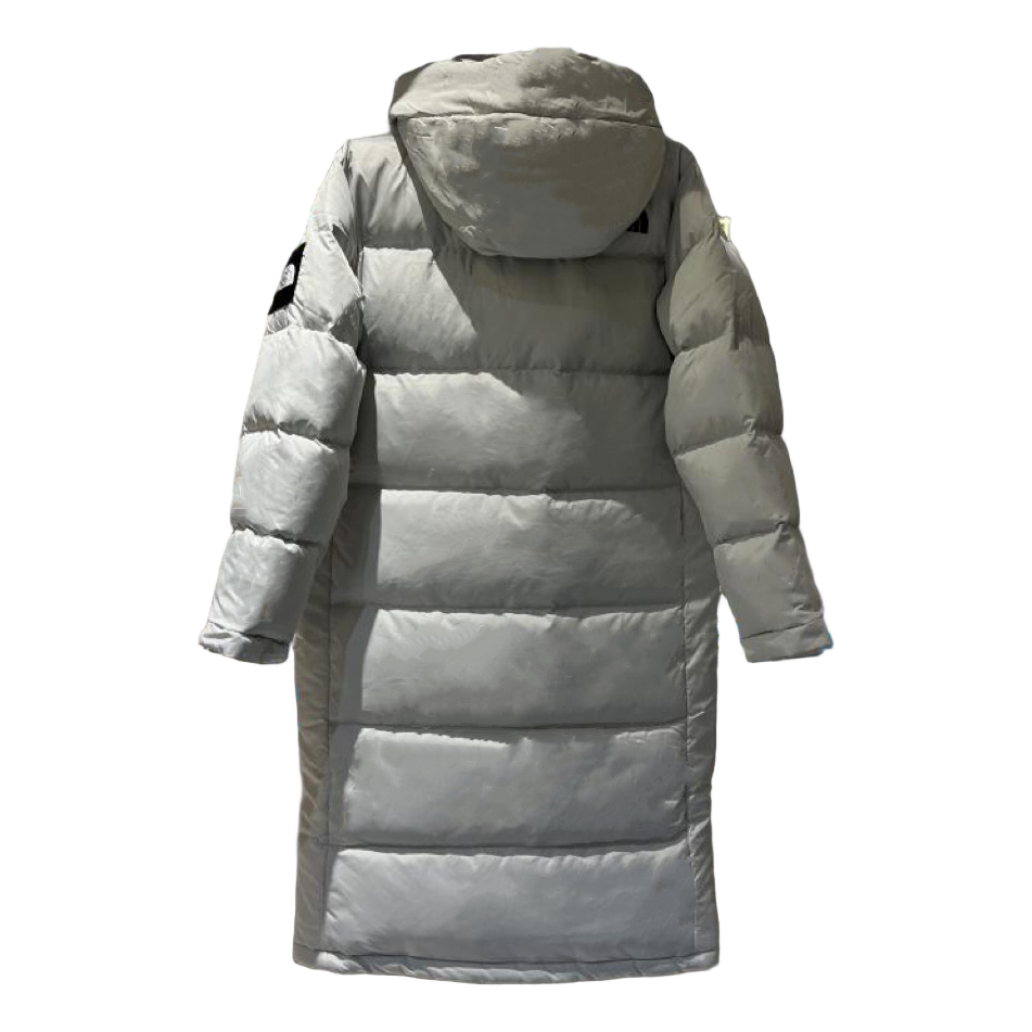 The North Face Colour-Block Hooded Long Puffer Coat – Grey | Premium Down | Full-Length