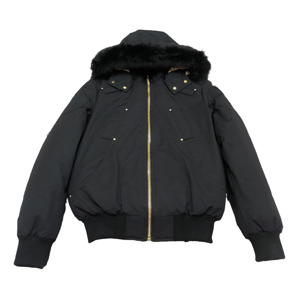 Moose Knuckles Gold Ballistic Fur-Trim Bomber – Black | Canadian Down | Extreme Cold