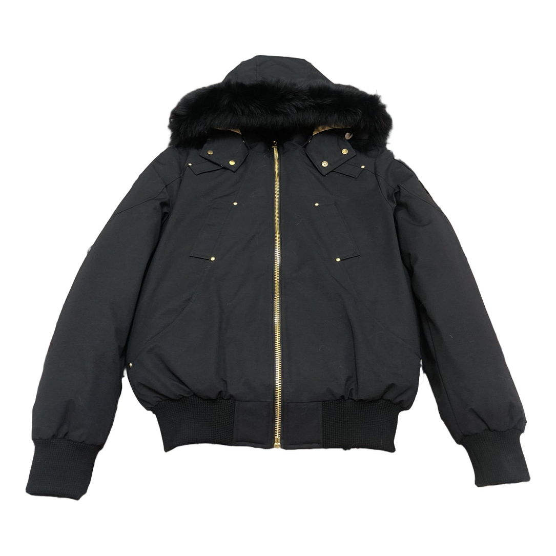 Moose Knuckles Gold Ballistic Fur-Trim Bomber – Black | Canadian Down | Extreme Cold