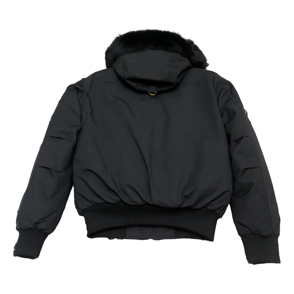 Moose Knuckles Gold Ballistic Fur-Trim Bomber – Black | Canadian Down | Extreme Cold