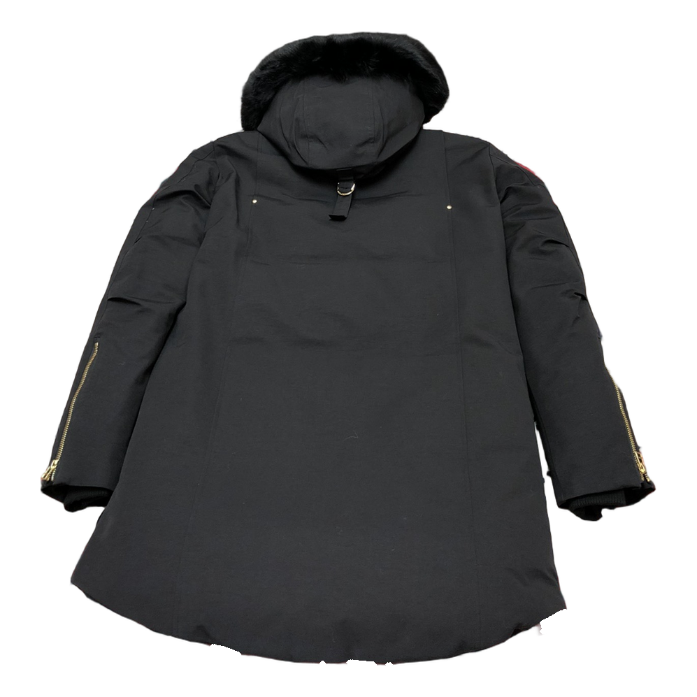 Moose Knuckles Gold-Lined Fur-Trim Long Parka – Black | Canadian Down | Extreme Cold