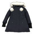 Moose Knuckles Stirling Pom-Pom Fur-Trim Parka – Navy | Canadian Down | Extreme Cold