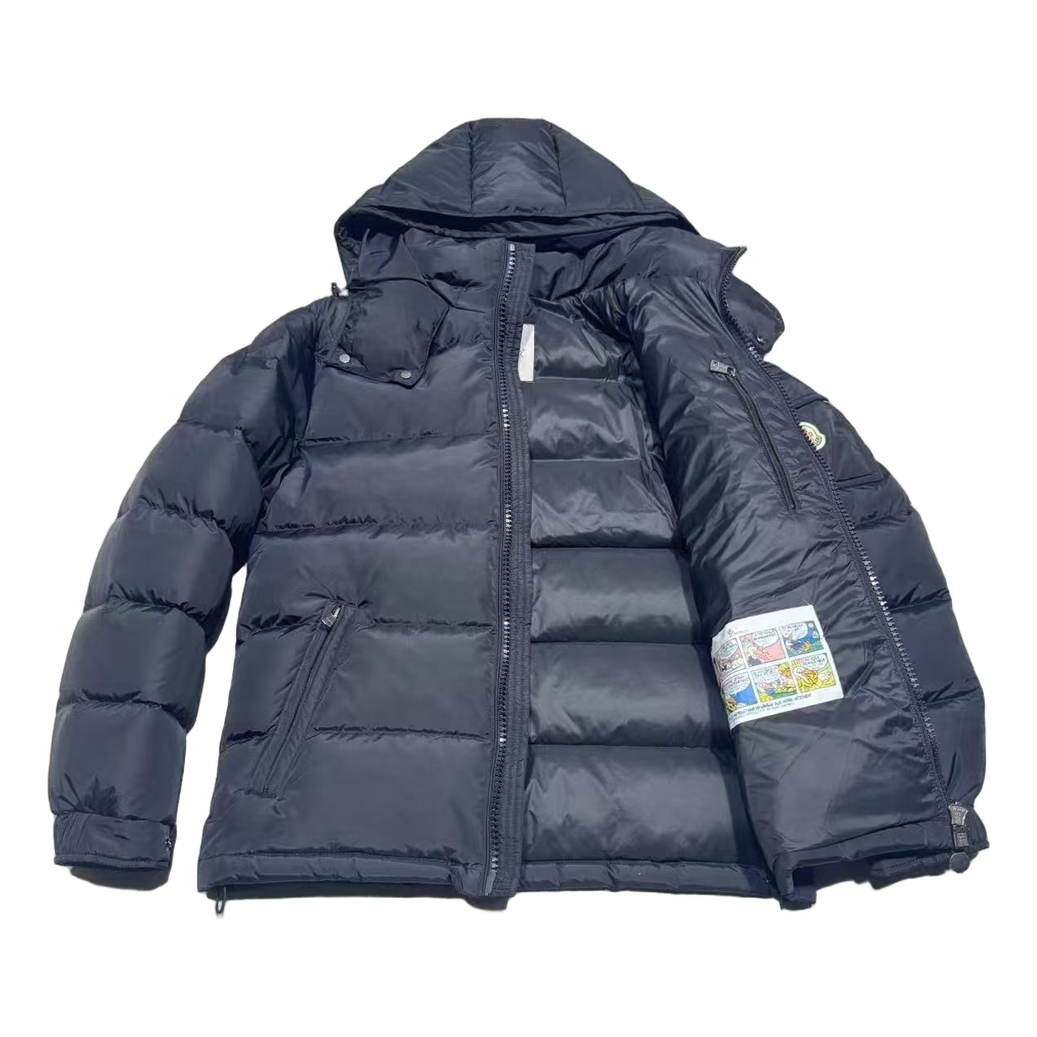 Moncler Sleeve-Pocket Hooded Puffer Jacket – Navy | Premium Down | Luxury Outerwear