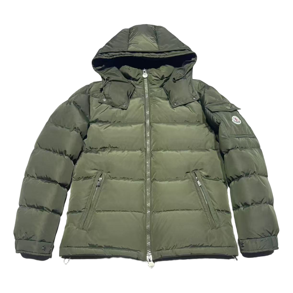 Moncler Maya Matte Hooded Puffer Jacket – Olive Green | Premium Down | Luxury Outerwear