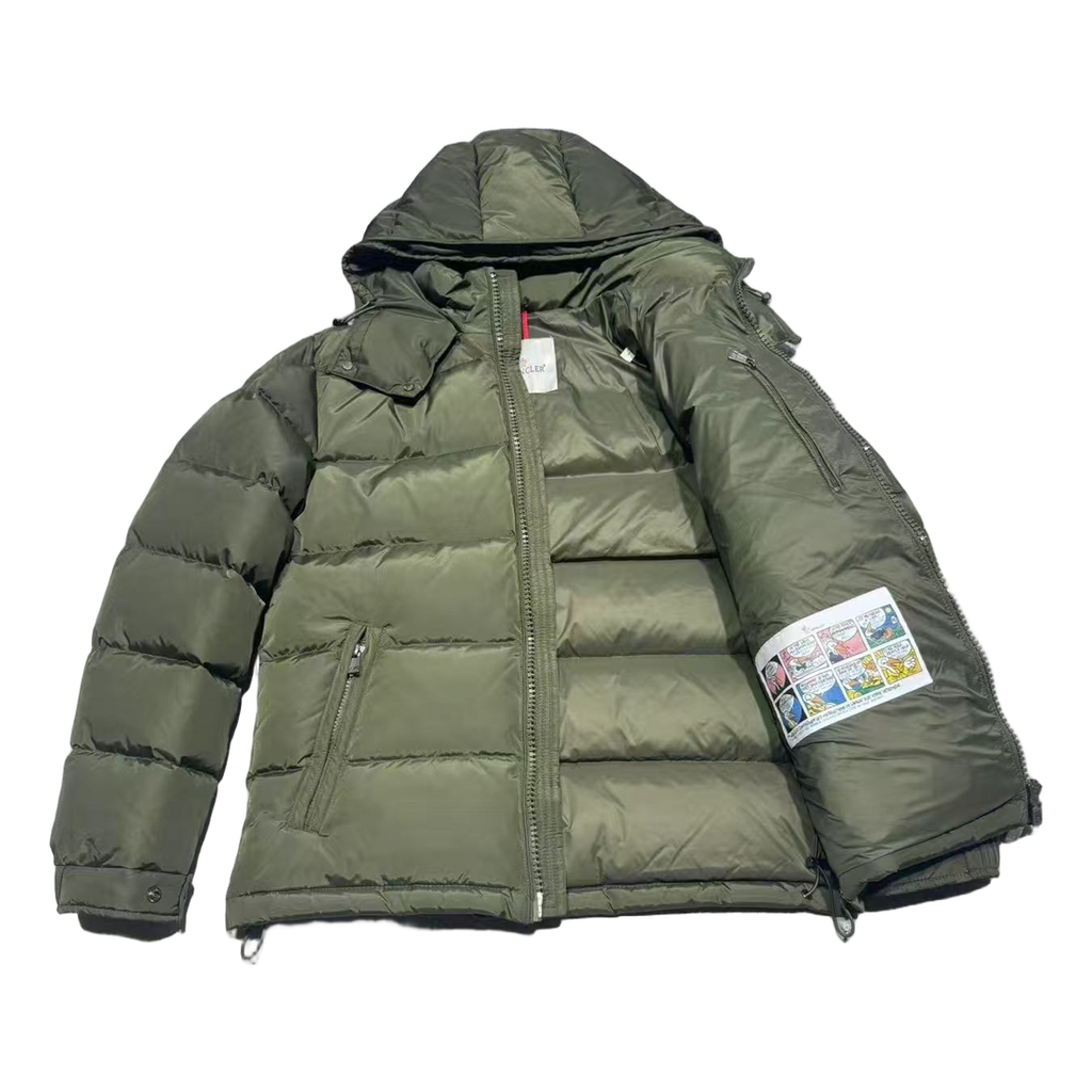 Moncler Maya Matte Hooded Puffer Jacket – Olive Green | Premium Down | Luxury Outerwear