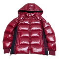 Moncler Logo-Zip Glossy Hooded Puffer Jacket – Red | Premium Down | Luxury Outerwear