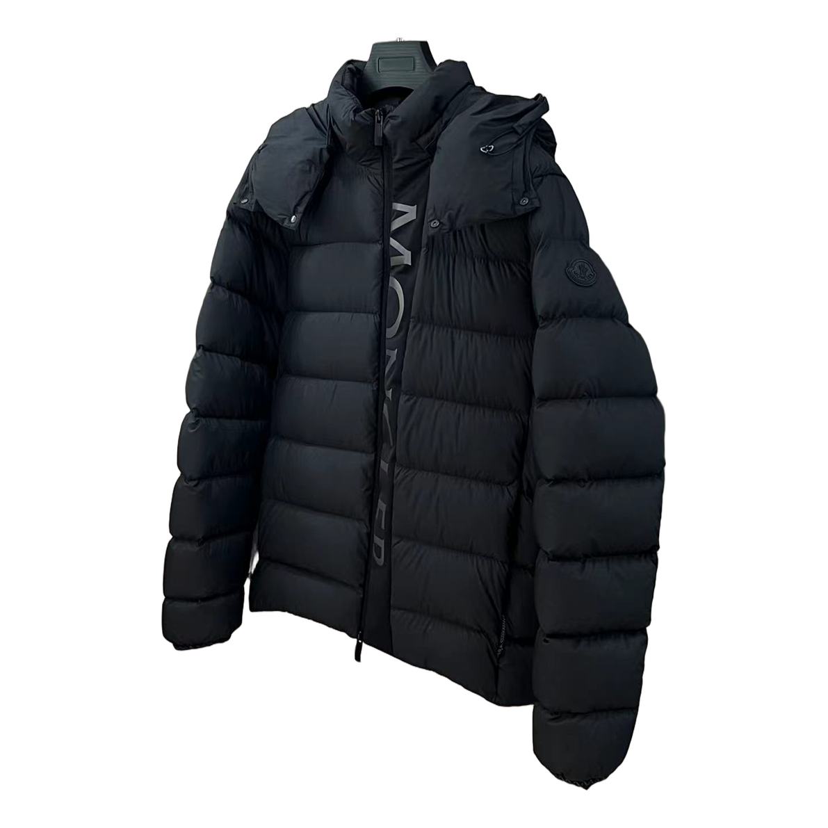 Moncler Vertical-Logo Placket Hooded Puffer Jacket – Black | Premium Down | Luxury Outerwear