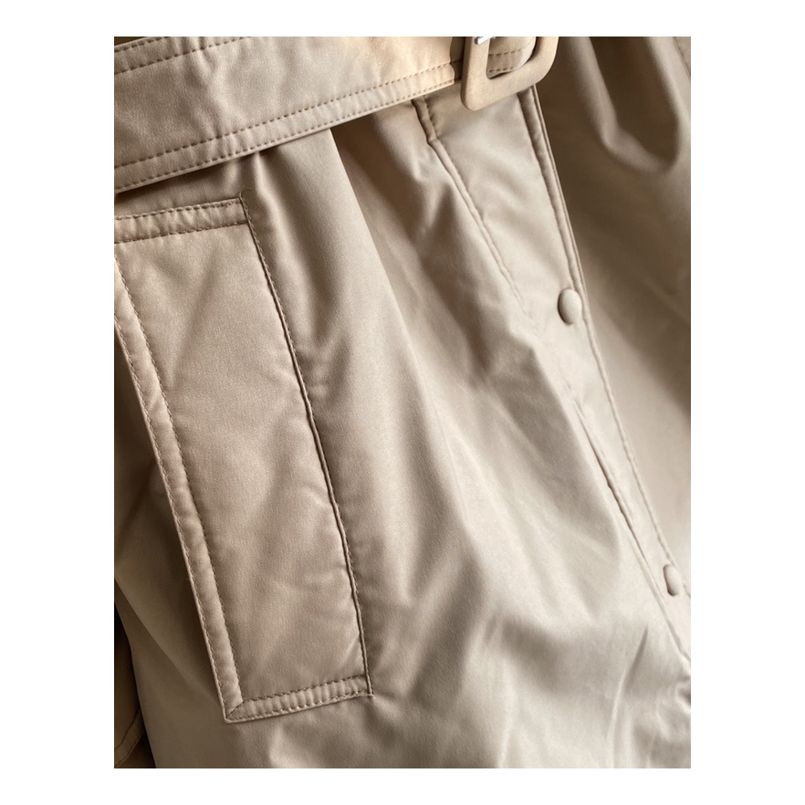 Prada Belted Fur-Trim Hooded Coat – Blush Beige | Sculpted Luxury Winter Coat