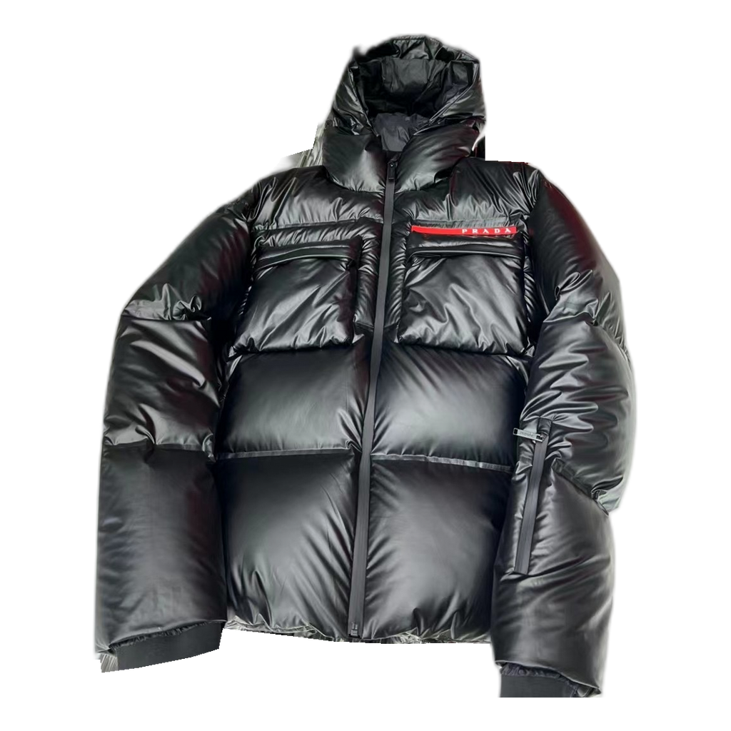 Prada Linea Rossa Hooded Puffer Jacket – Black | Luxury Technical Outerwear
