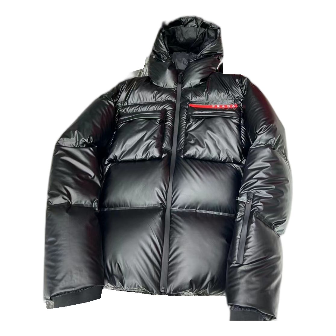 Prada Linea Rossa Hooded Puffer Jacket – Black | Luxury Technical Outerwear