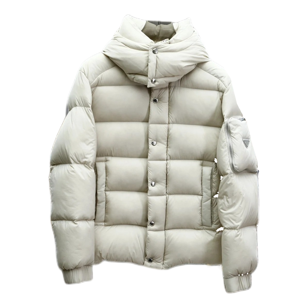 Prada Hooded Puffer Jacket with Sleeve Pouch | Premium Insulation | Italian Luxury