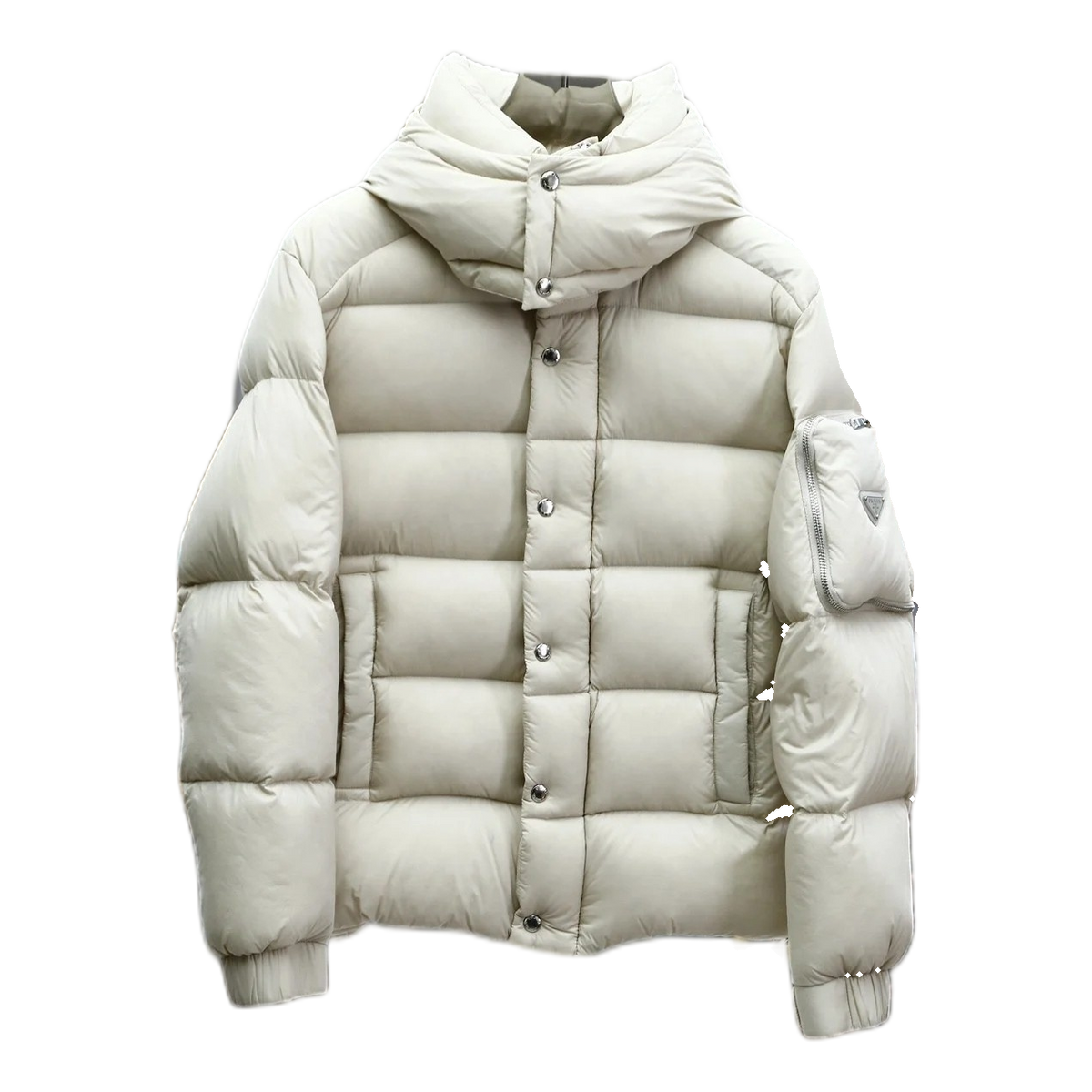 Prada Hooded Puffer Jacket with Sleeve Pouch | Premium Insulation | Italian Luxury